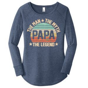 Retro Papa The Man Myth Legend Women's Perfect Tri Tunic Long Sleeve Shirt