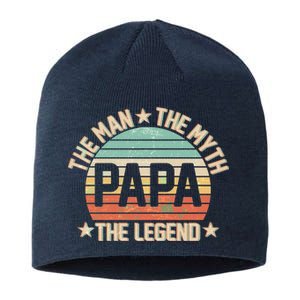 Retro Papa The Man Myth Legend Sustainable Beanie