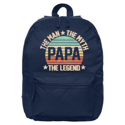 Retro Papa The Man Myth Legend 16 in Basic Backpack