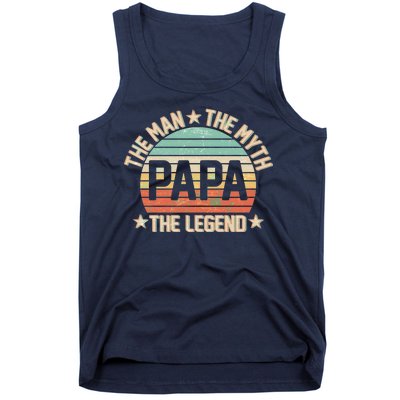 Retro Papa The Man Myth Legend Tank Top