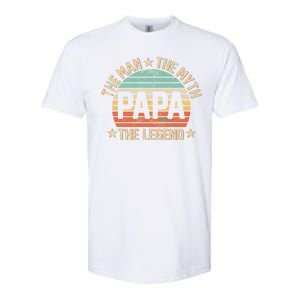 Retro Papa The Man Myth Legend Softstyle CVC T-Shirt