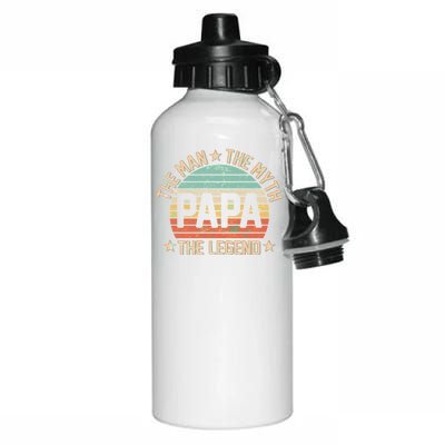 Retro Papa The Man Myth Legend Aluminum Water Bottle 