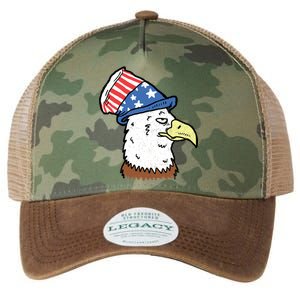 Retro Patriotic Bald Eagle  Legacy Tie Dye Trucker Hat