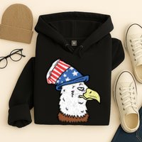 Retro Patriotic Bald Eagle  Hoodie