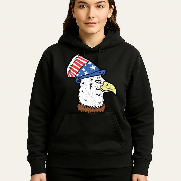 Retro Patriotic Bald Eagle  Hoodie