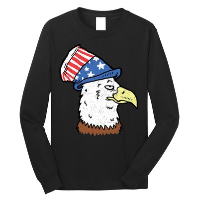 Retro Patriotic Bald Eagle  Long Sleeve Shirt