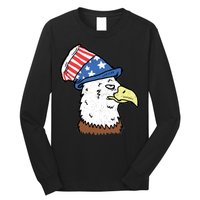 Retro Patriotic Bald Eagle  Long Sleeve Shirt