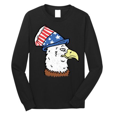 Retro Patriotic Bald Eagle  Long Sleeve Shirt