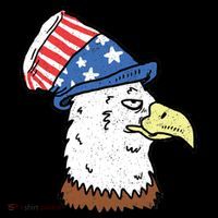 Retro Patriotic Bald Eagle  Button
