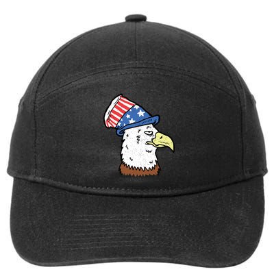 Retro Patriotic Bald Eagle  7-Panel Snapback Hat