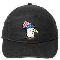 Retro Patriotic Bald Eagle  7-Panel Snapback Hat