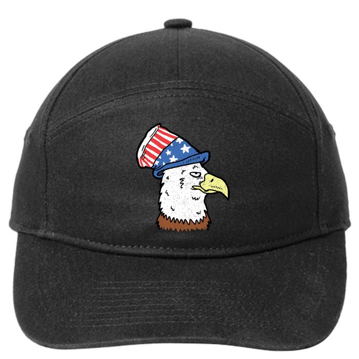 Retro Patriotic Bald Eagle  7-Panel Snapback Hat