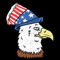 Retro Patriotic Bald Eagle  7-Panel Snapback Hat