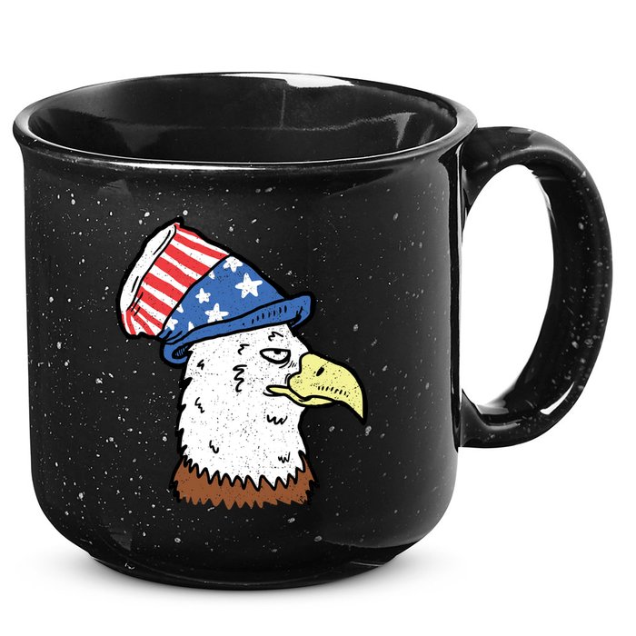 Retro Patriotic Bald Eagle  15oz Campfire Ceramic Mug