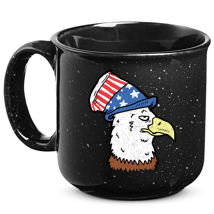 Retro Patriotic Bald Eagle  15oz Campfire Ceramic Mug