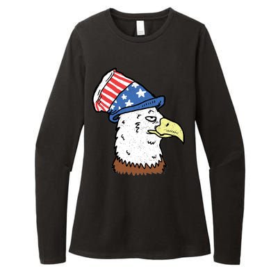 Retro Patriotic Bald Eagle  Womens CVC Long Sleeve Shirt