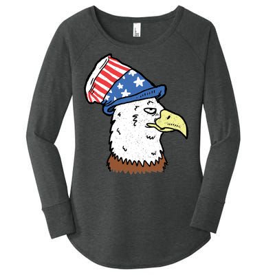 Retro Patriotic Bald Eagle  Women's Perfect Tri Tunic Long Sleeve Shirt