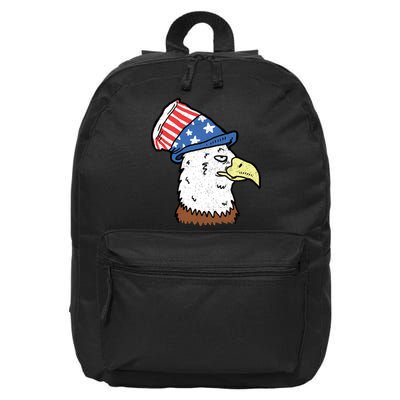 Retro Patriotic Bald Eagle  16 in Basic Backpack