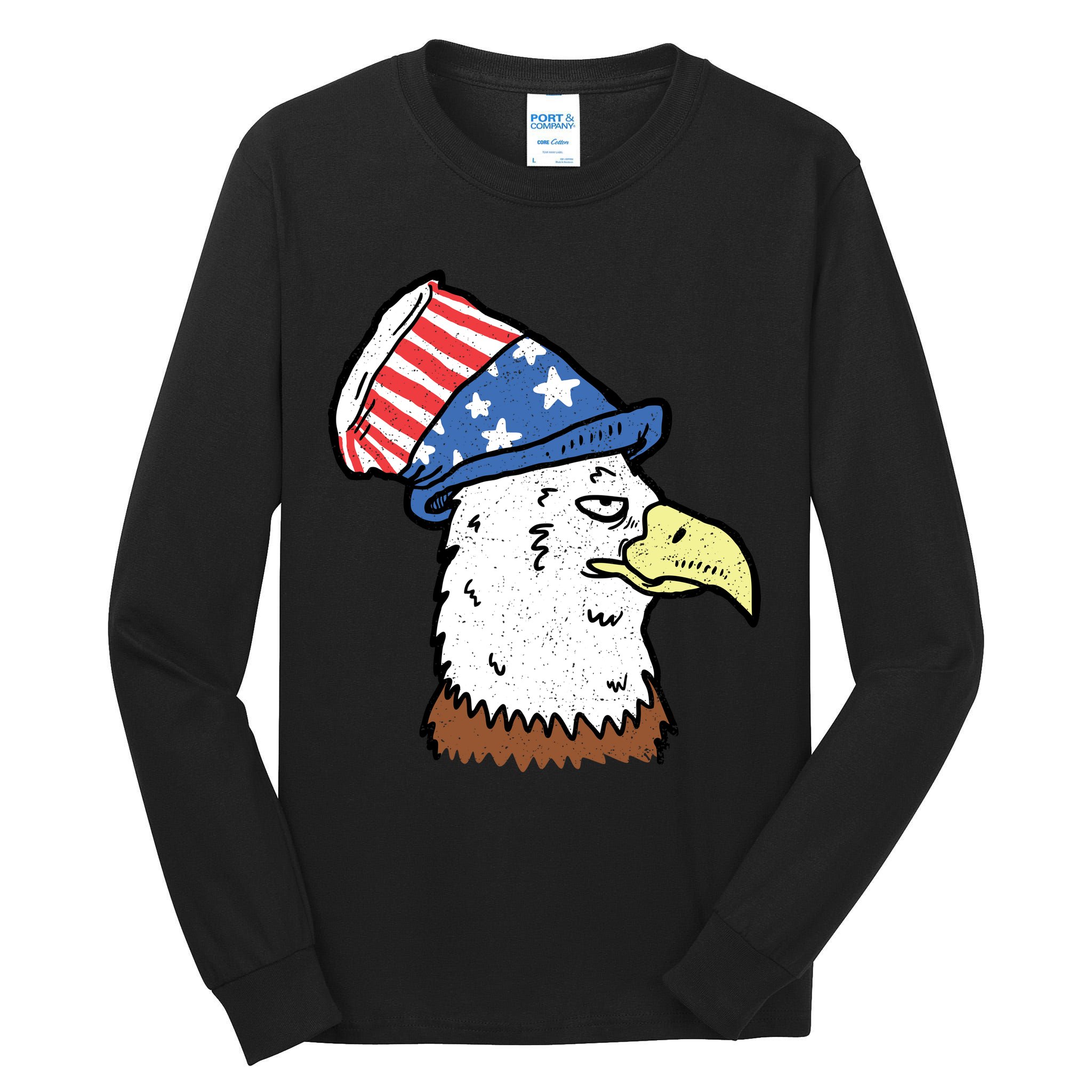 Retro Patriotic Bald Eagle  Tall Long Sleeve T-Shirt