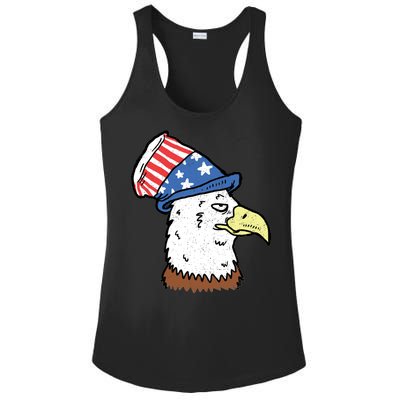 Retro Patriotic Bald Eagle  Ladies PosiCharge Competitor Racerback Tank