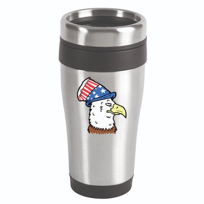 Retro Patriotic Bald Eagle  16oz Travel Tumbler