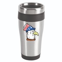 Retro Patriotic Bald Eagle  16oz Travel Tumbler