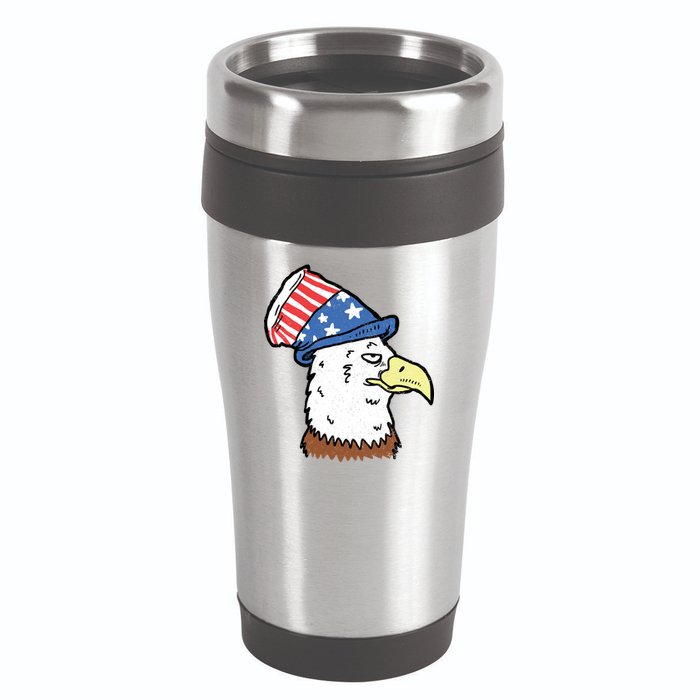 Retro Patriotic Bald Eagle  16oz Travel Tumbler