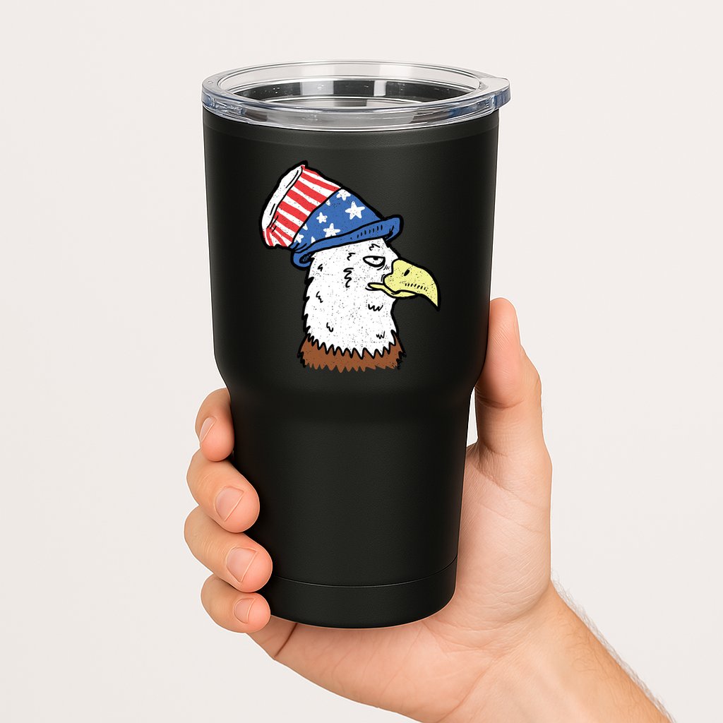 Retro Patriotic Bald Eagle  Tumbler