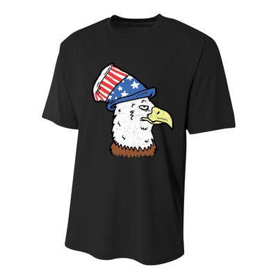 Retro Patriotic Bald Eagle  Youth Performance Sprint T-Shirt