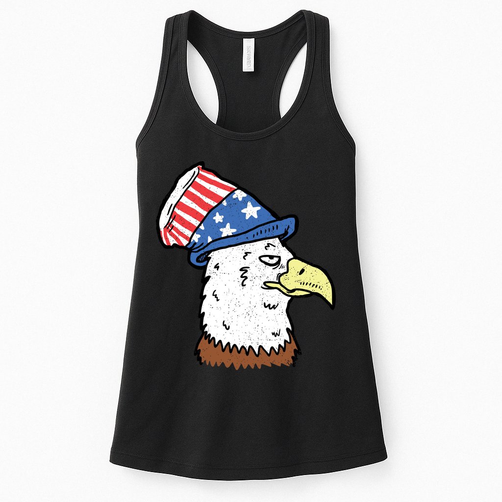 Retro Patriotic Bald Eagle  Womens Tank Top