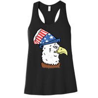 Retro Patriotic Bald Eagle  Women's Racerback Tank