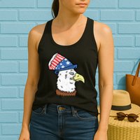 Retro Patriotic Bald Eagle  Womens Tank Top