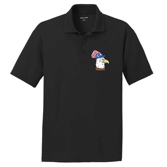 Retro Patriotic Bald Eagle  PosiCharge RacerMesh Polo