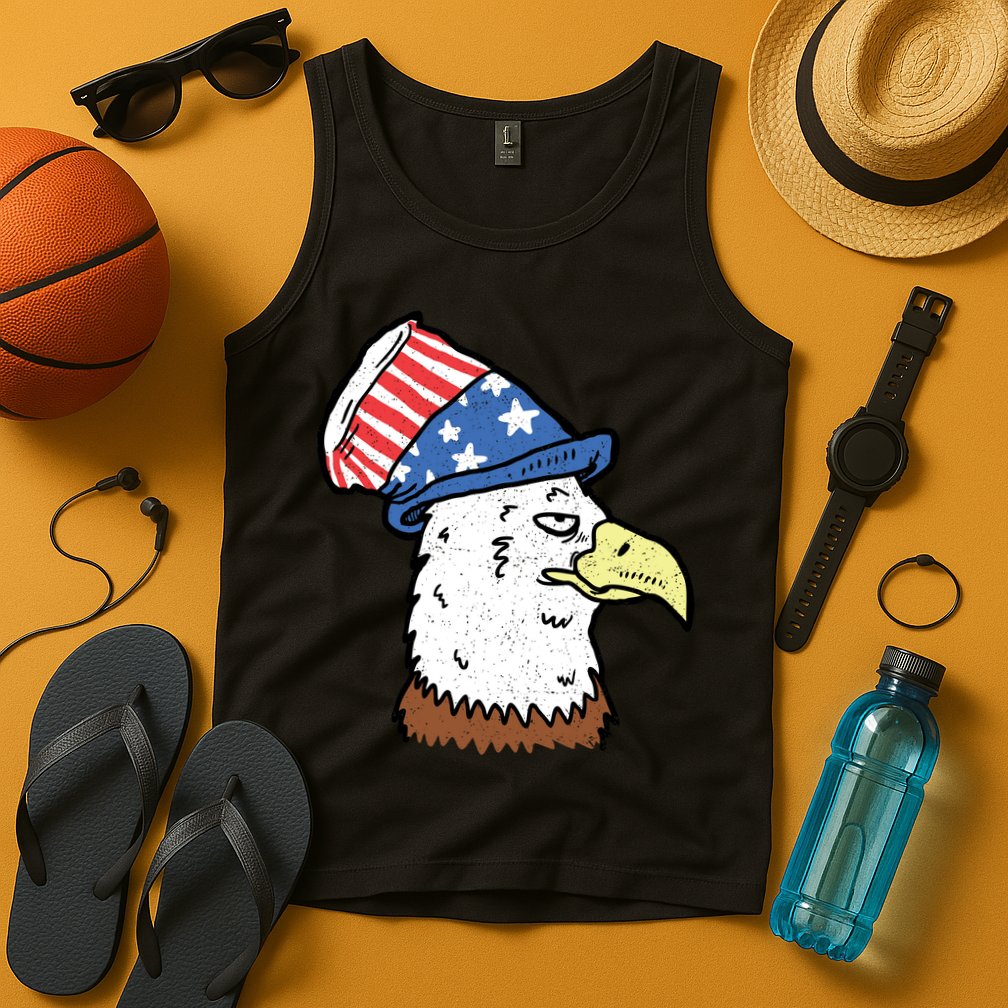 Retro Patriotic Bald Eagle  Tank Top