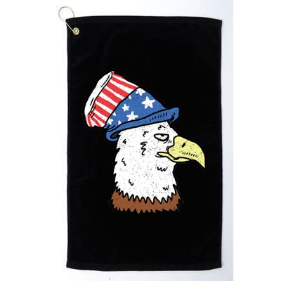 Retro Patriotic Bald Eagle  Platinum Collection Golf Towel