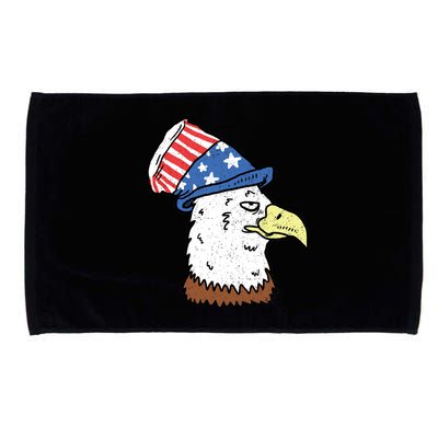 Retro Patriotic Bald Eagle  Microfiber Hand Towel