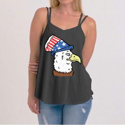 Retro Patriotic Bald Eagle  Women's Strappy Tank