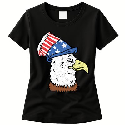 Retro Patriotic Bald Eagle  Womens T-Shirt