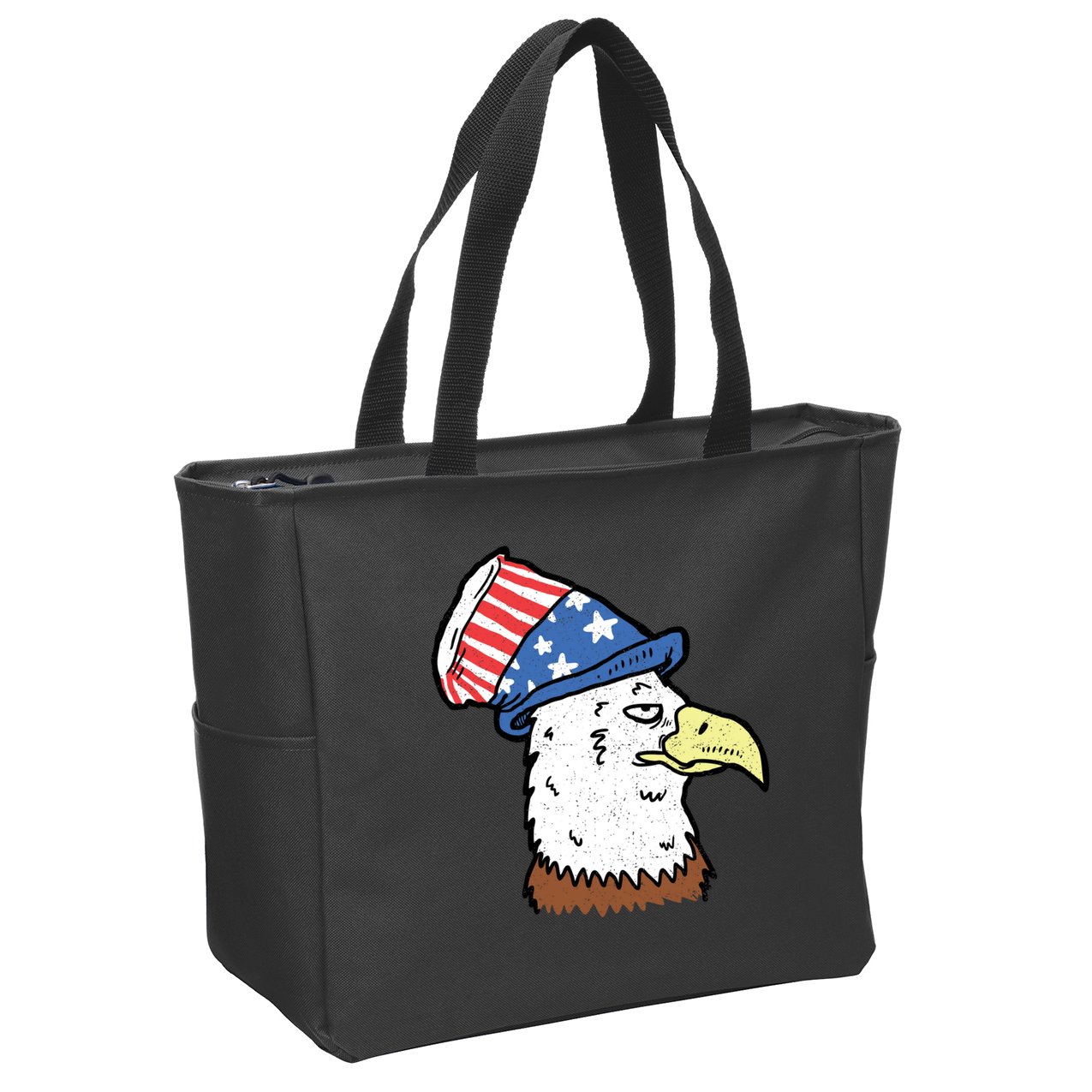 Retro Patriotic Bald Eagle  Zip Tote Bag