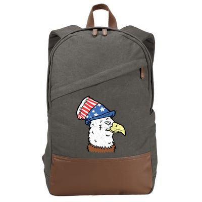 Retro Patriotic Bald Eagle  Cotton Canvas Backpack