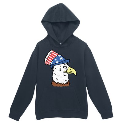 Retro Patriotic Bald Eagle  Urban Pullover Hoodie