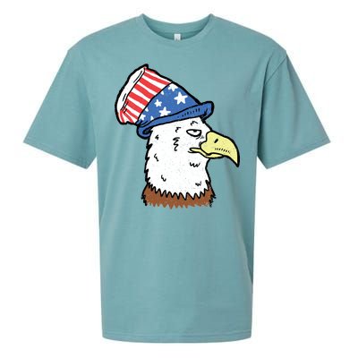 Retro Patriotic Bald Eagle  Sueded Cloud Jersey T-Shirt