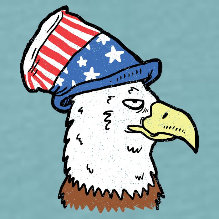 Retro Patriotic Bald Eagle  Sueded Cloud Jersey T-Shirt