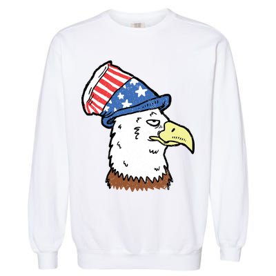 Retro Patriotic Bald Eagle  Garment-Dyed Sweatshirt
