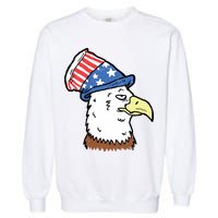 Retro Patriotic Bald Eagle  Garment-Dyed Sweatshirt