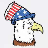 Retro Patriotic Bald Eagle  Garment-Dyed Sweatshirt
