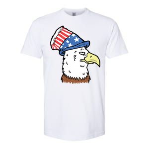 Retro Patriotic Bald Eagle  Softstyle® CVC T-Shirt