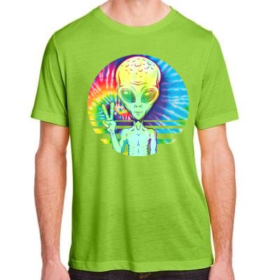 Retro Peace Alien Hippie Adult ChromaSoft Performance T-Shirt