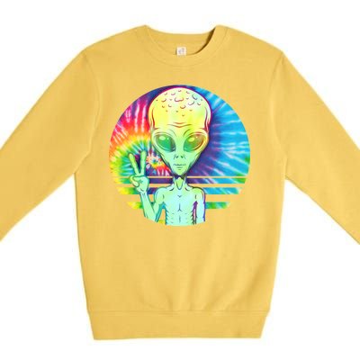 Retro Peace Alien Hippie Premium Crewneck Sweatshirt