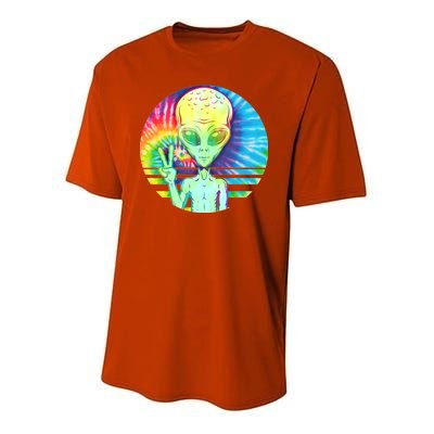 Retro Peace Alien Hippie Youth Performance Sprint T-Shirt